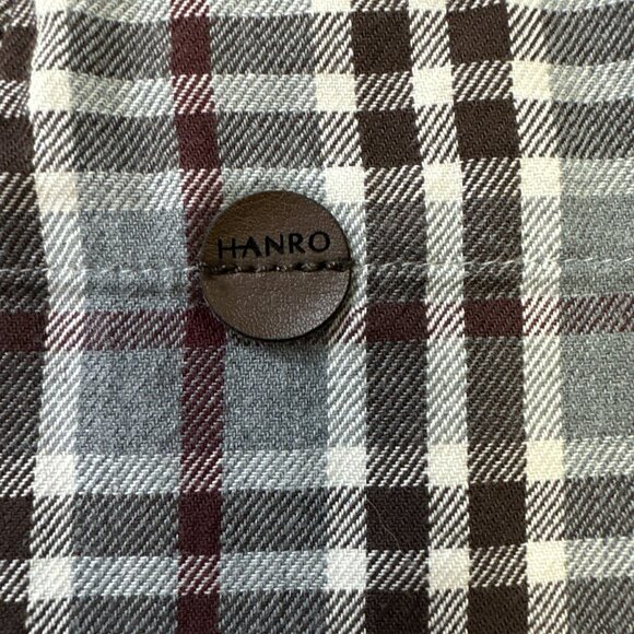 Hanro Switzerland Men's Flannel Checked Robe Cotton Cozy Comfort Size XXL - Picture 8 of 12